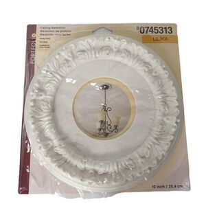 Portfolio Lilika Ceiling Medallion 10 Inch White Finish NEW